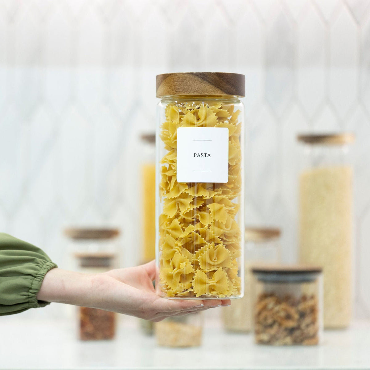 Acacia Screw On Glass Jar - 5 Sizes