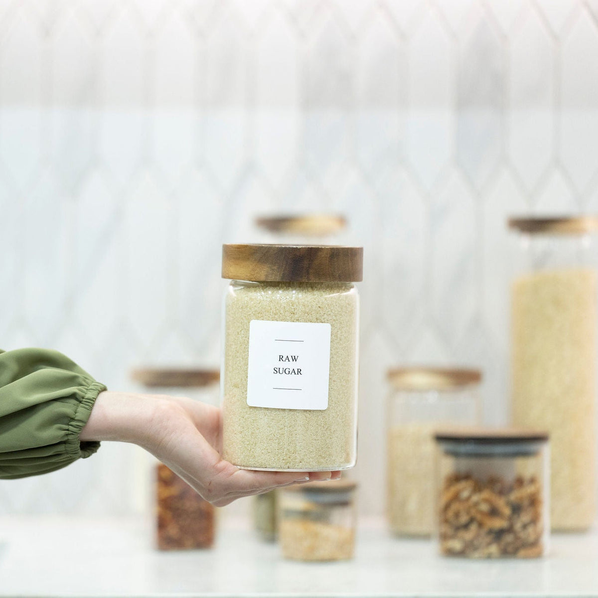 Acacia Screw On Glass Jar - 5 Sizes